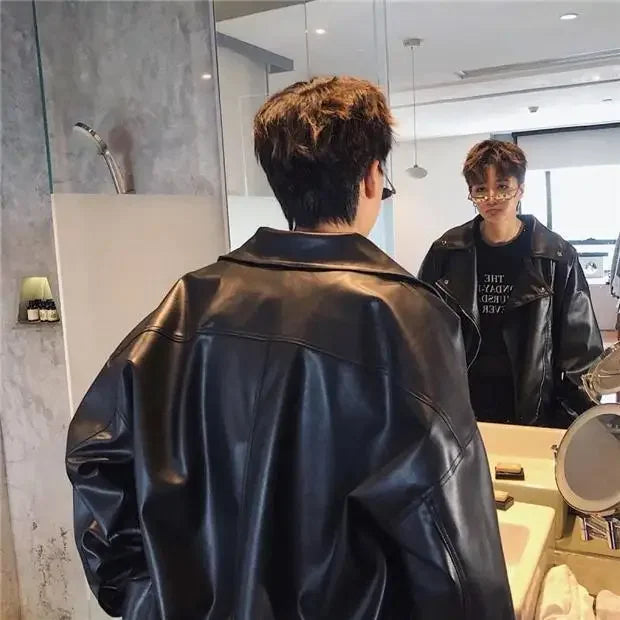 M&T Wear - Trendy Leather Jacket for Men Casual Man Coat Korean Reviews Many Fast Delvery Stylish Harajuku Y2k Cold Vintage New In Deals
