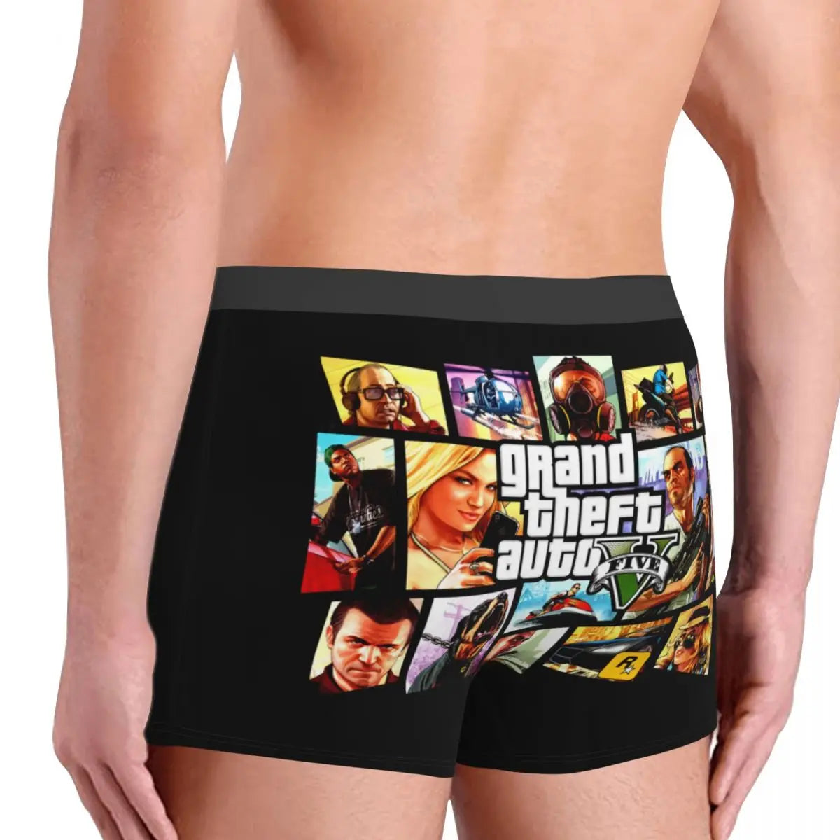 M&T Wear - Custom Grand Theft Auto Adventure Game Underwear Men Breathable GTA Boxer Briefs Shorts Panties Soft Underpants For Homme