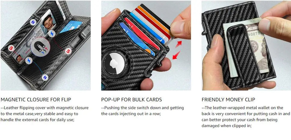 M&T Wear - Men’s Slim RFID Front Pocket Wallet with Money Clip & Coin Pocket