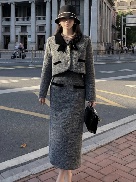 M&T Wear - Sweet Fashion Thickened 2-Piece Skirt Set