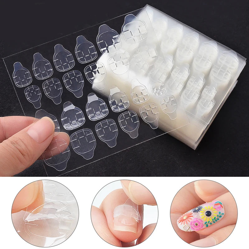 M&T Wear - 240pcs Double-Sided Nail Adhesive Tabs | Clear Press-On Nail Glue Pads