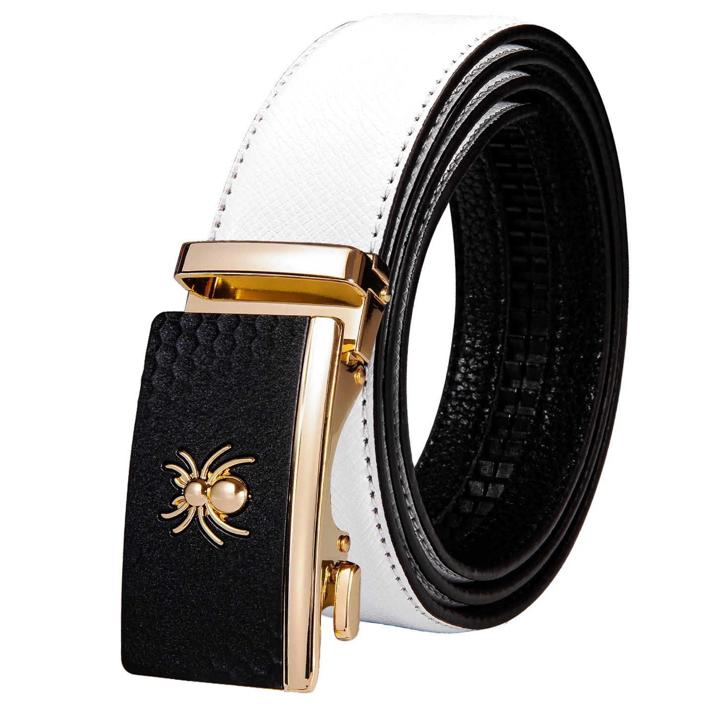 M&T Wear - Luxury Gold Buckle Cowskin Genuine Leather Belt