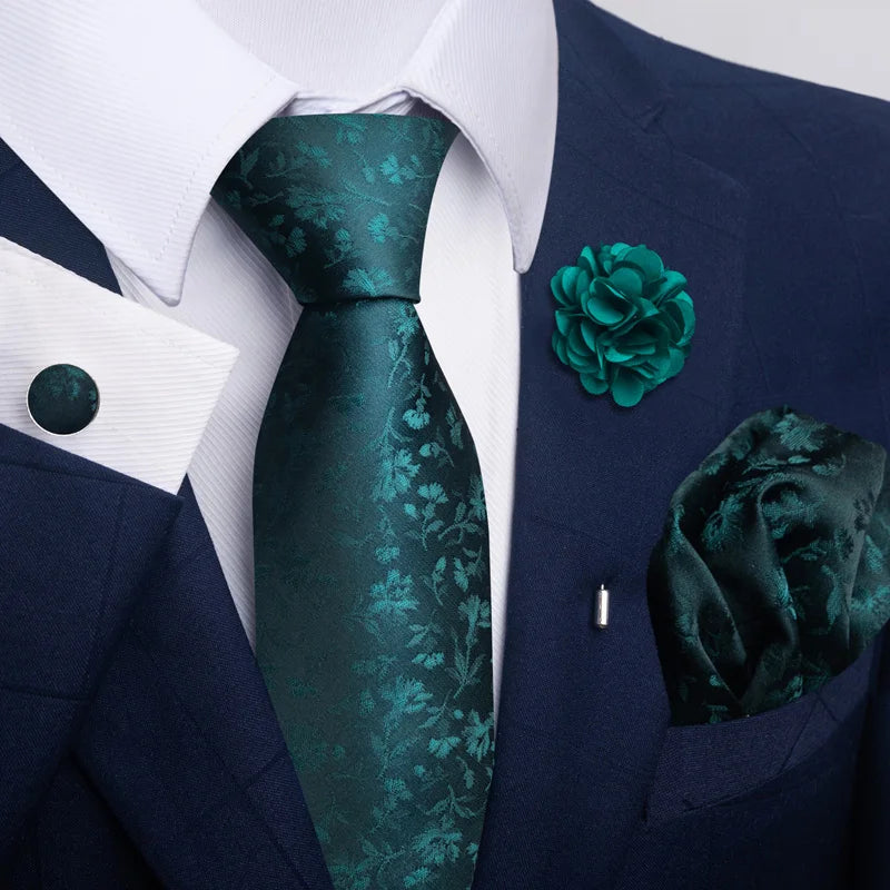 M&T Wear - Luxury Paisley Floral Tie & Accessory Set