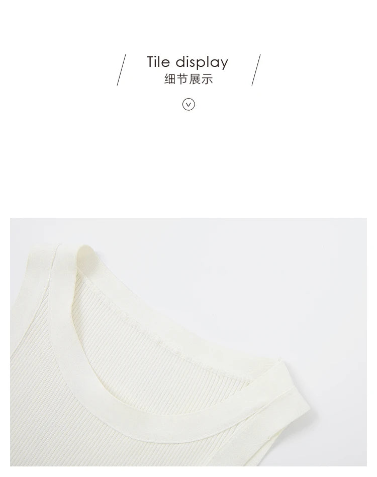 M&T Wear - VIMLY Women White Knit Vest Long Dresses Summer New Simple Elegant Sleeveless Waisted Temperament Party Evening A-Line Dress