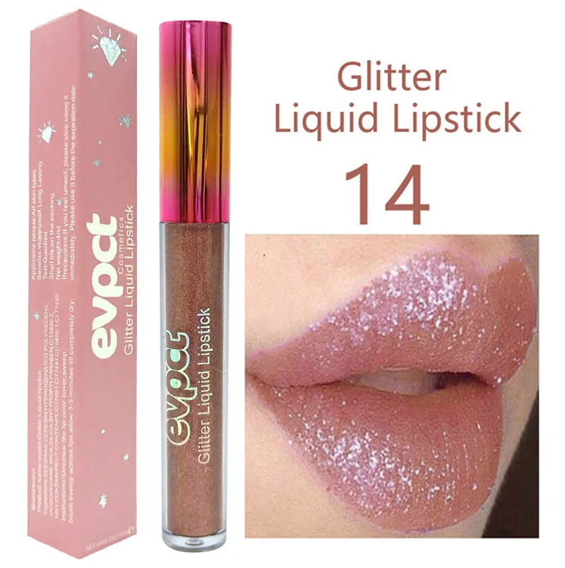 M&T Wear - Diamond Shine 15-Color Glitter Liquid Lipstick