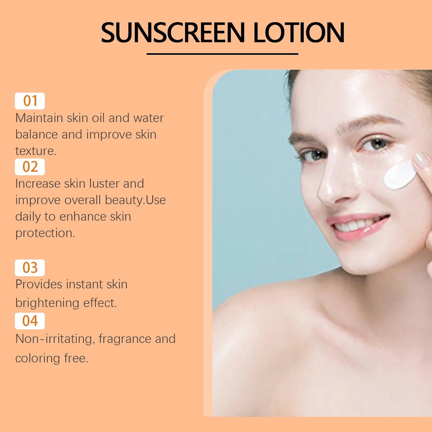 Sunscreen Cream Spf 60+ Long Lasting Uv Protection Facial Sun Block Refreshing Moisturizing Isolation Lotion Skin Care Products