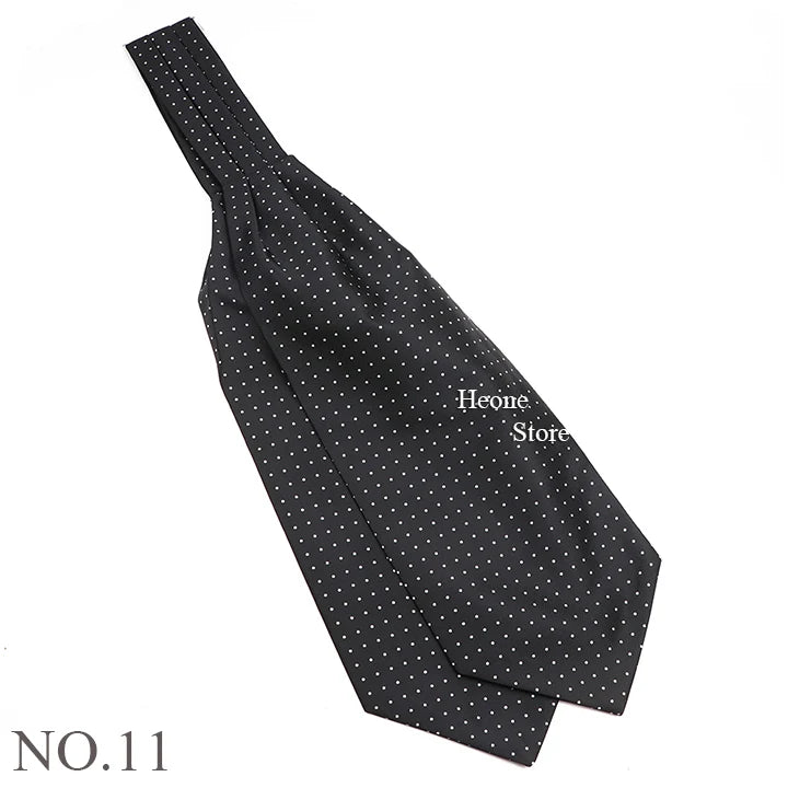 Luxury Mens Scarf Tie Solid Color Dot Geometric Pattern Floral Jacquard Woven Polyester Silk Ascot Cravat Tuxedo Suit Shirt Gift