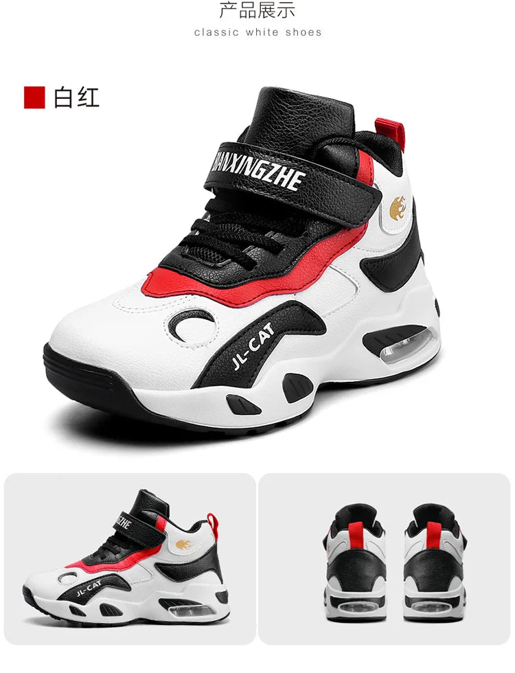 M&T Wear - Kids Basketball Shoes Boys Student Sports Shoes School Daily Outdoor Running Sneakers High Top Children Basketball Sneakers