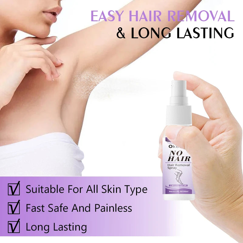 M&T Wear - Permanent Hair Removal Spray (20ml) | Painless & Nourishing Lavender Formula for Silky Smooth Skin