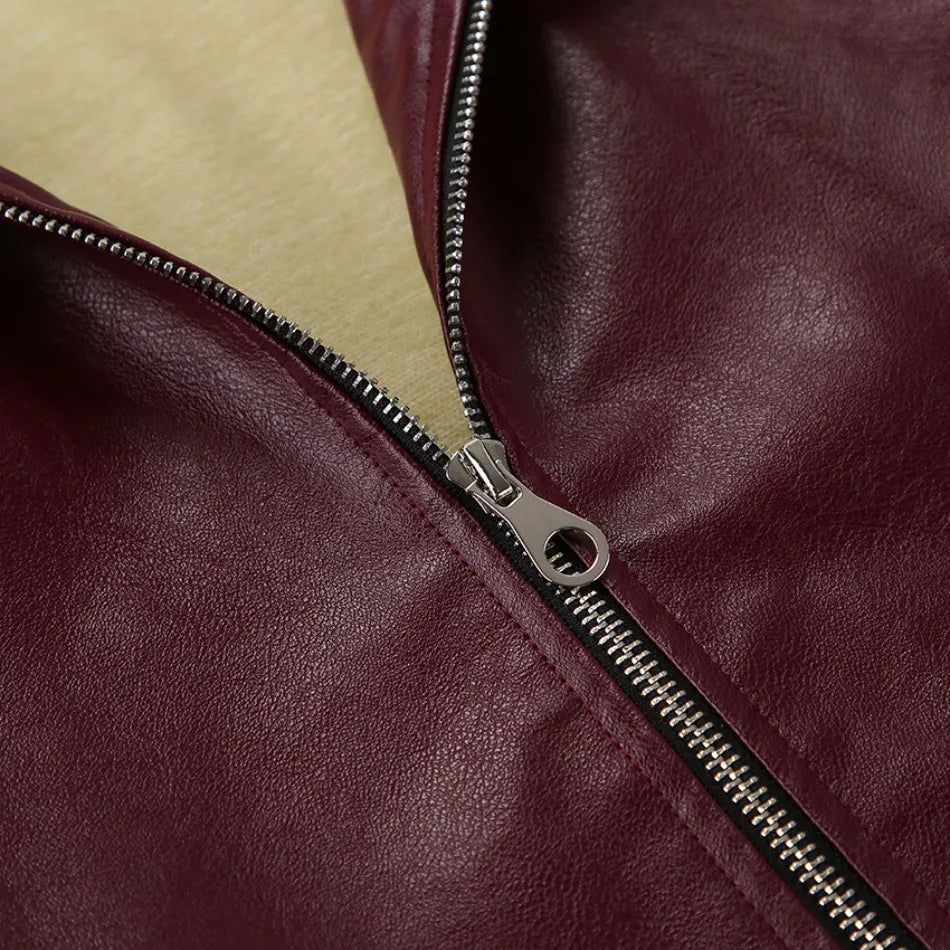 M&T Wear - Locomotive Leather Jacket 2025 Europe America Autumn Winter New Loose Coat Fashion Cross-border Leather Jacket New Women's Coat