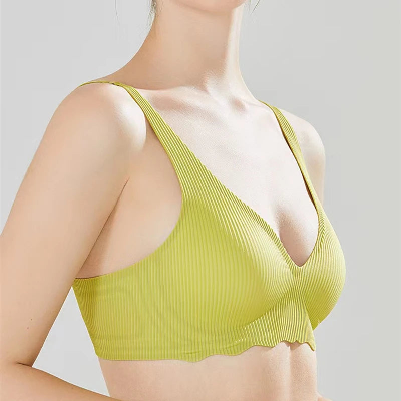 M&T Wear - Seamless Deep V Soft Support Cool Underwear Bra