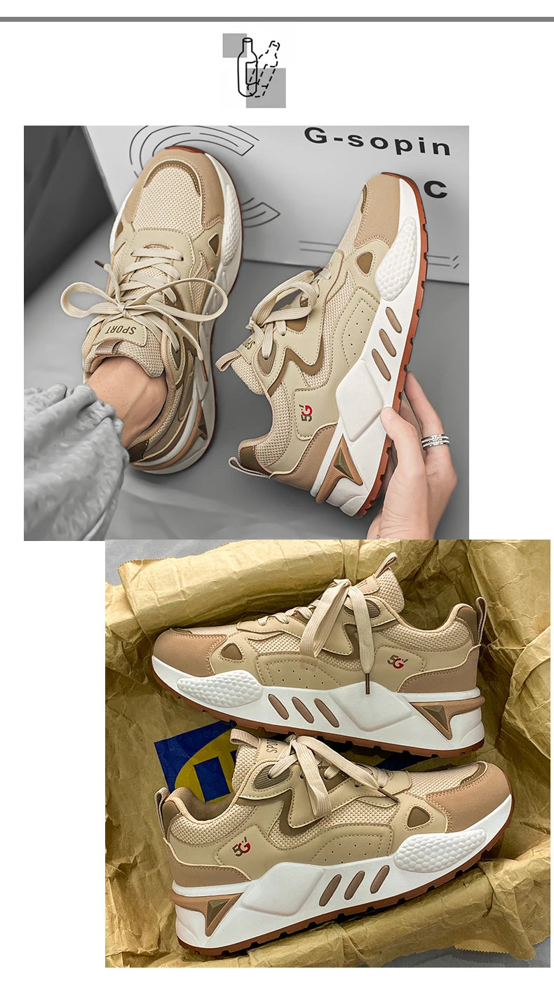 M&T Wear - Men's Casual Shoes Feature A Breathable Mesh Upper and A Thick Sole Making Them Fashionable and Versatile for Casual Wear