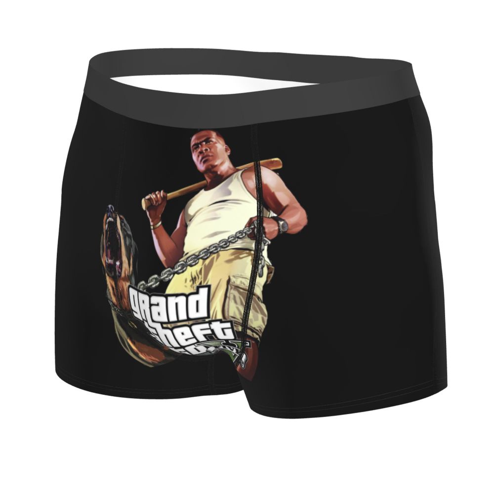 M&T Wear - Custom Grand Theft Auto Adventure Game Underwear Men Breathable GTA Boxer Briefs Shorts Panties Soft Underpants For Homme