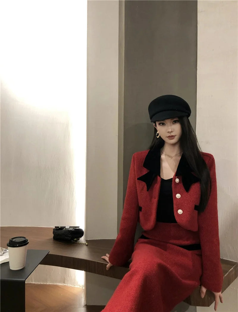 M&T Wear - Sweet Fashion Thickened 2-Piece Skirt Set