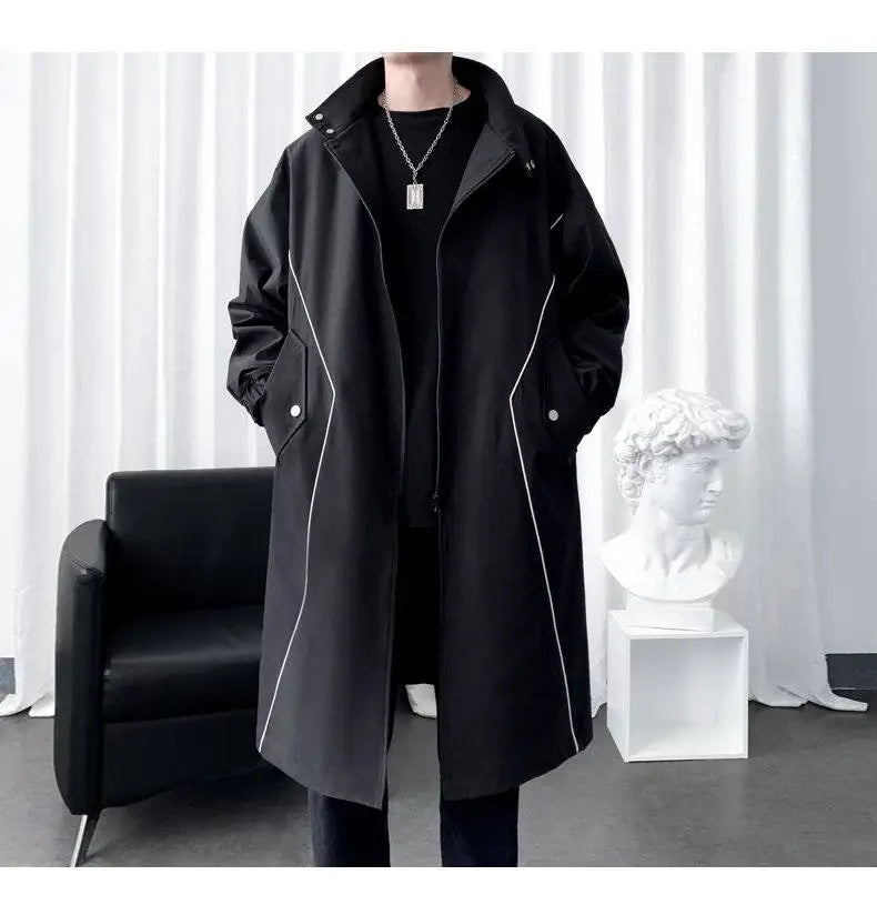 M&T Wear - Men’s Hooded Casual Trench Coat – Lightweight Autumn Windbreaker