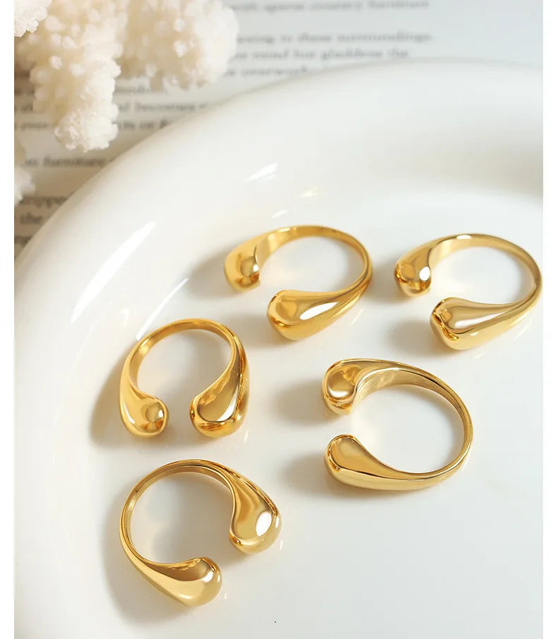 M&T Wear Minimalist Open Circle Ring – Adjustable Stainless Steel Jewelry for Women