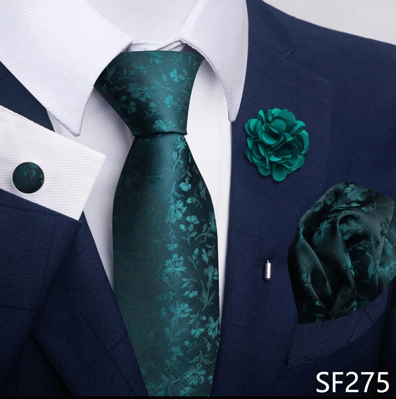 M&T Wear - Luxury Paisley Floral Tie & Accessory Set