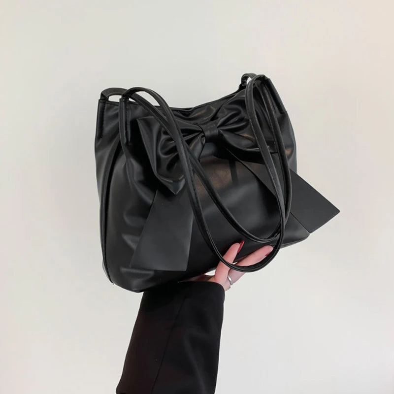 M&T Wear - Women’s Bow-Tie High-Capacity Underarm Bucket Bag