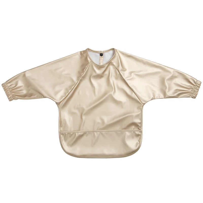 M&T Wear - Kids Baby Feeding Bibs Waterproof Long Sleeve Apron with Pocket Toddler Burp Cloth Boys Girls Anti-dirty Art Smock Baby Stuff