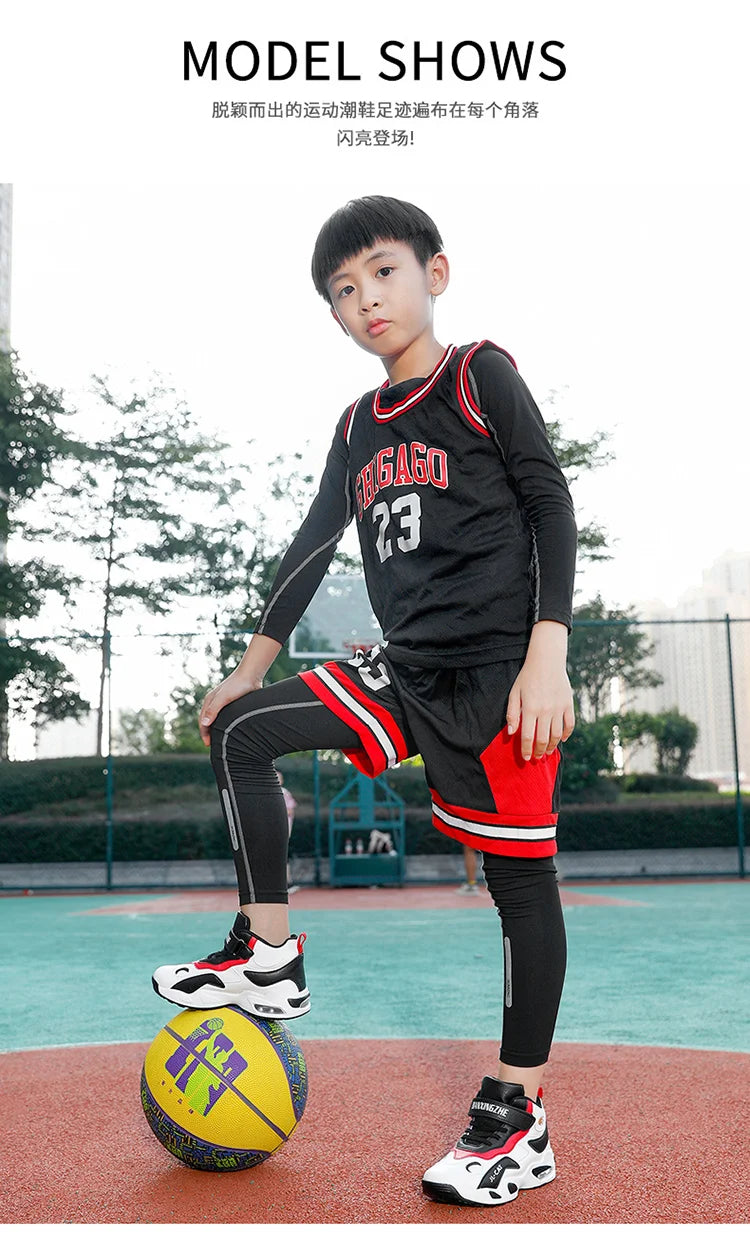 M&T Wear - Kids Basketball Shoes Boys Student Sports Shoes School Daily Outdoor Running Sneakers High Top Children Basketball Sneakers