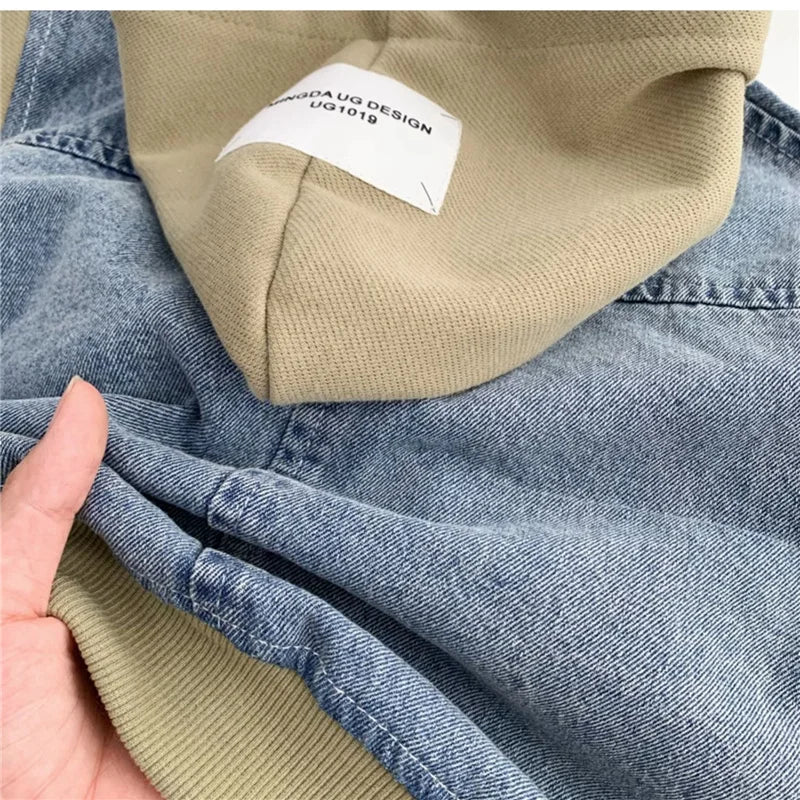 M&T Wear - Boys Jeans Jackets Spring Girls Fashion Hooded Coats Autumn Children Clothes Kids Casual Zipper Colorblocking Outerwear 1-10Y