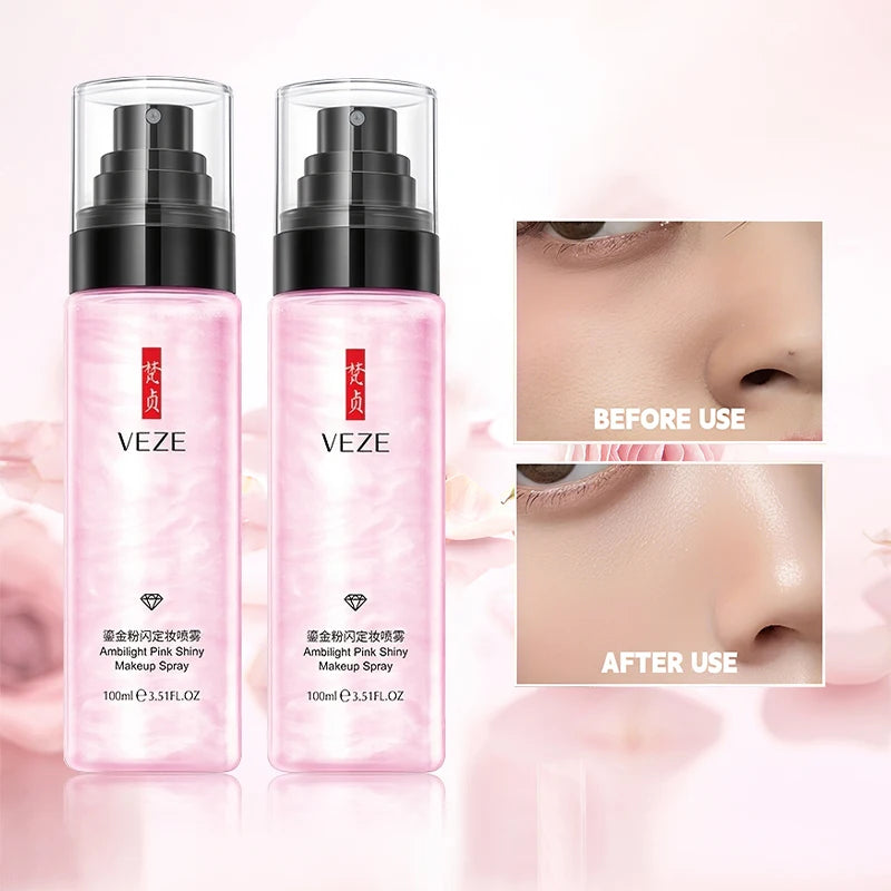 100Ml Setting Spray,Glossy Matte Base Makeup,Mattifying Lightweight & Hydrating Make-up Fixer Spray Makeup Fixation for All Skin