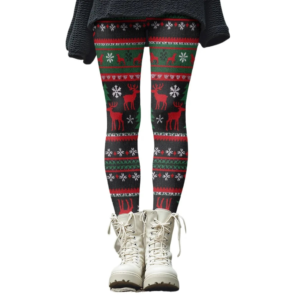 M&T Wear - Winter Snowflake & Checkered Warm Leggings
