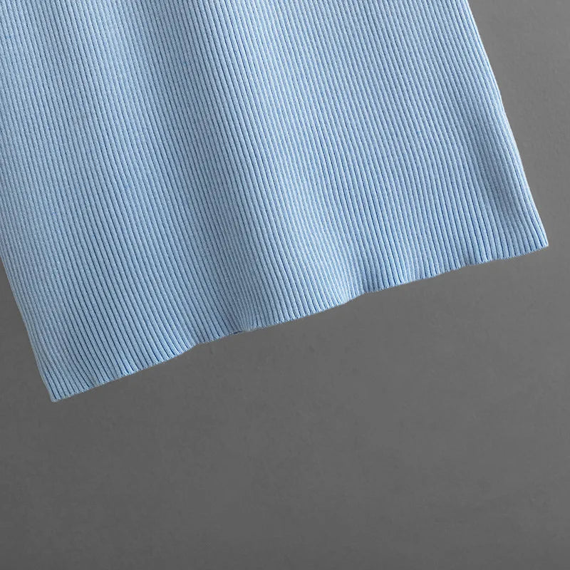 aM&T Wear - Elegant 2-Piece Knitted Sweater & Skirt Suit