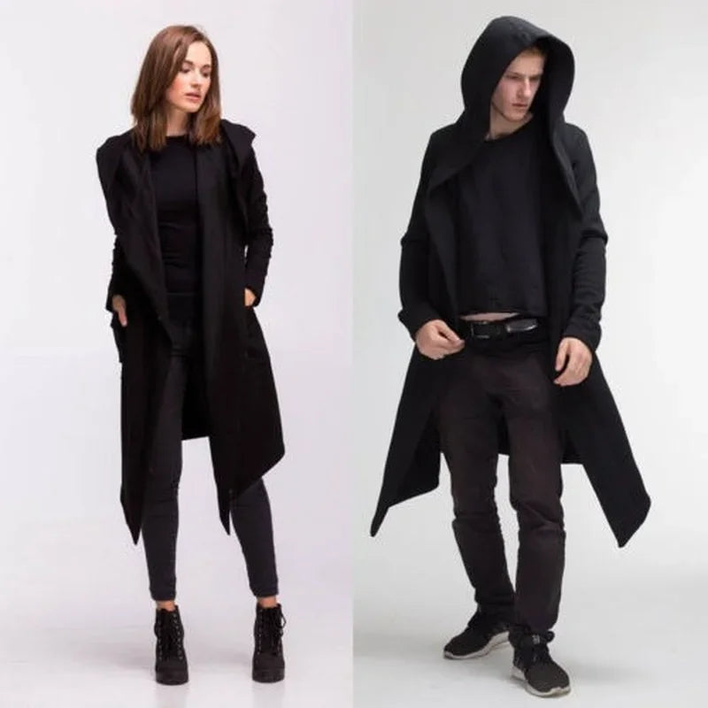 Oversized Hooded Cardigan Jacket - Unisex Spring Warm Coat, Solid Color Hoodie for Men & Women