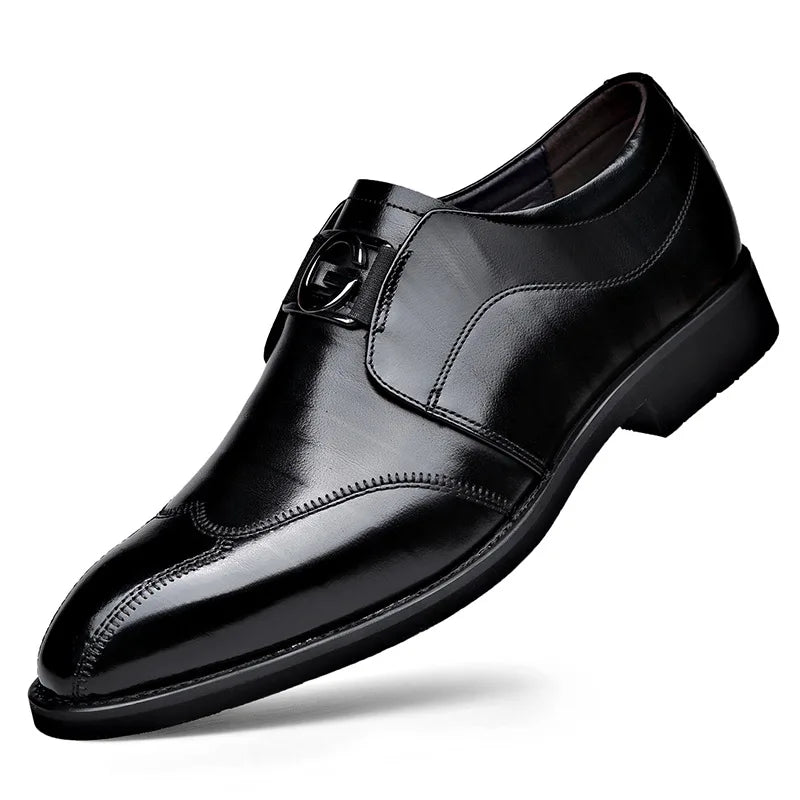 M&T Wear- Men Casual Shoes Fashion Brand Classic Casual Men Leather Shoes Black Breathable Business Men Shoes Large Size