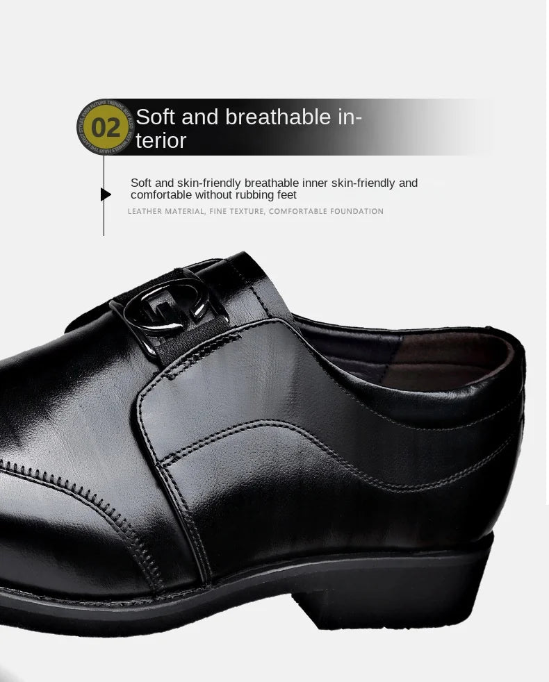 M&T Wear- Men Casual Shoes Fashion Brand Classic Casual Men Leather Shoes Black Breathable Business Men Shoes Large Size