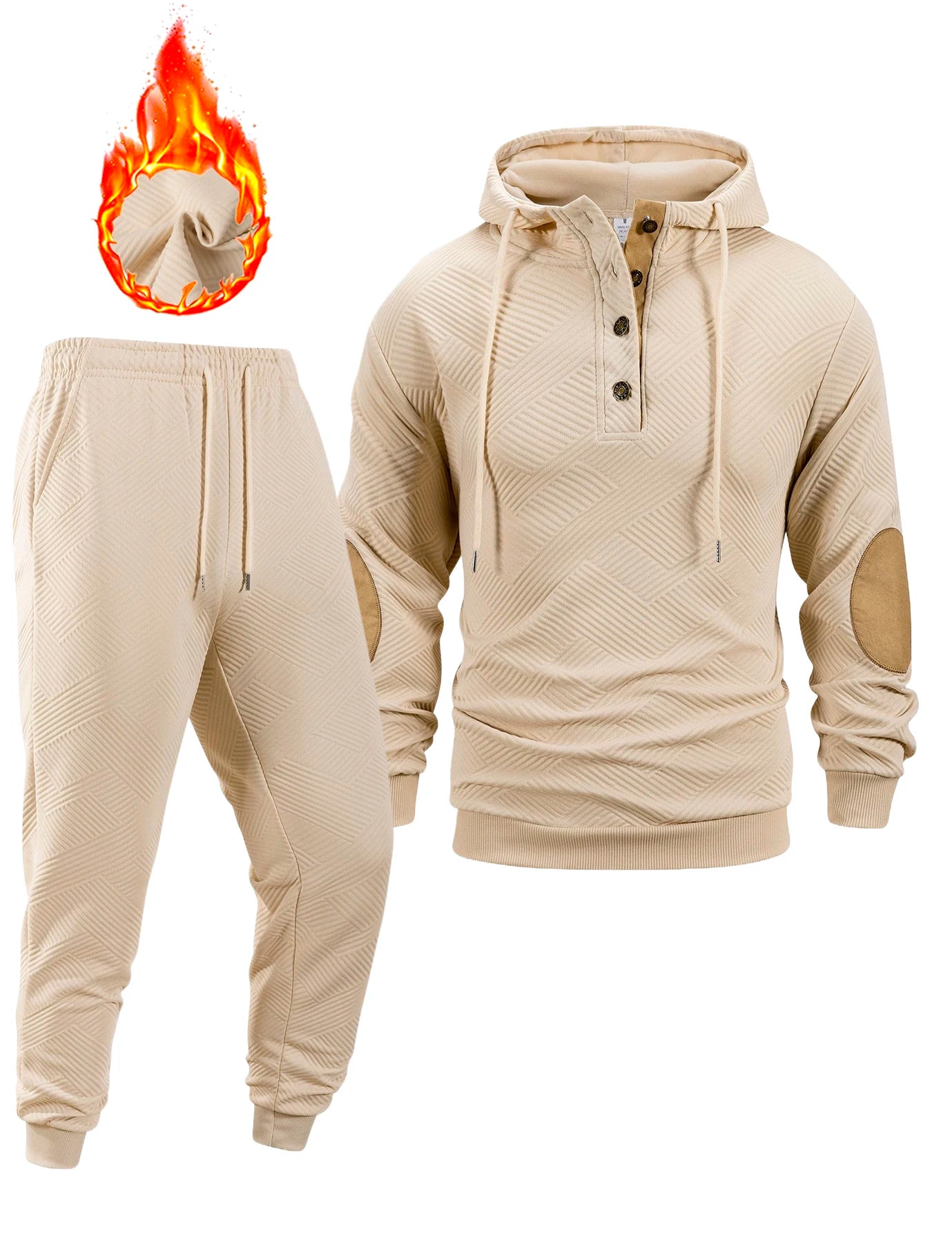M&T Wear - New Men's Casual Tracksuit Autumn Winter Outdoor Sports Hoodie + Pants 2 Piece Set Daily Jogging Sports Sweatshirt Pants Suit