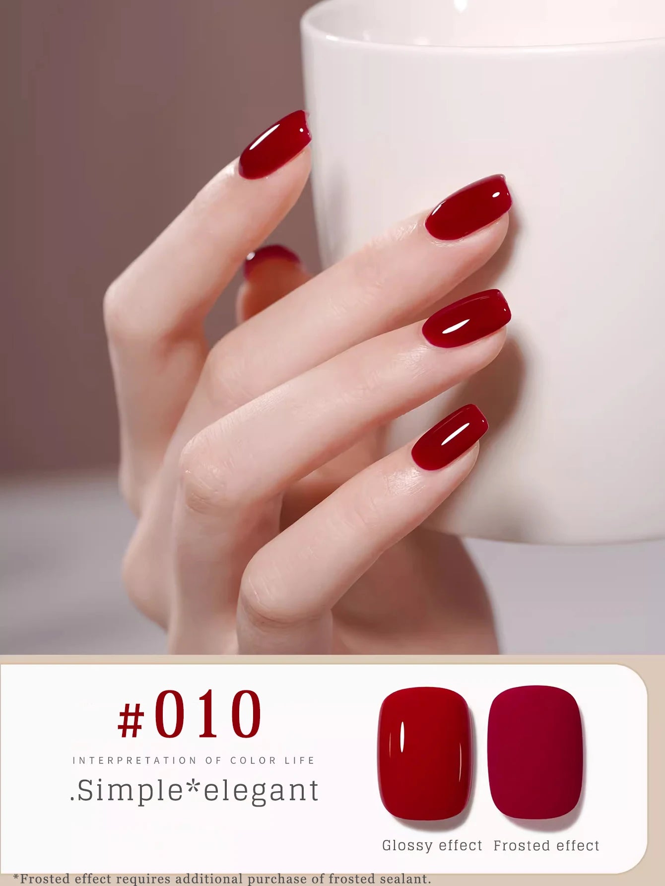 M&T Wear - Red Gel Nail Polish 12ml | Cherry, Wine, and Brown Shades