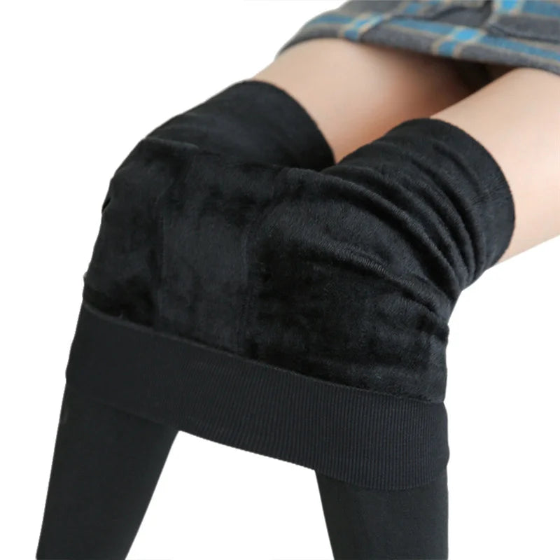 M&T Wear - Winter Women Solid Warm Leggings with High Waist and Fleece