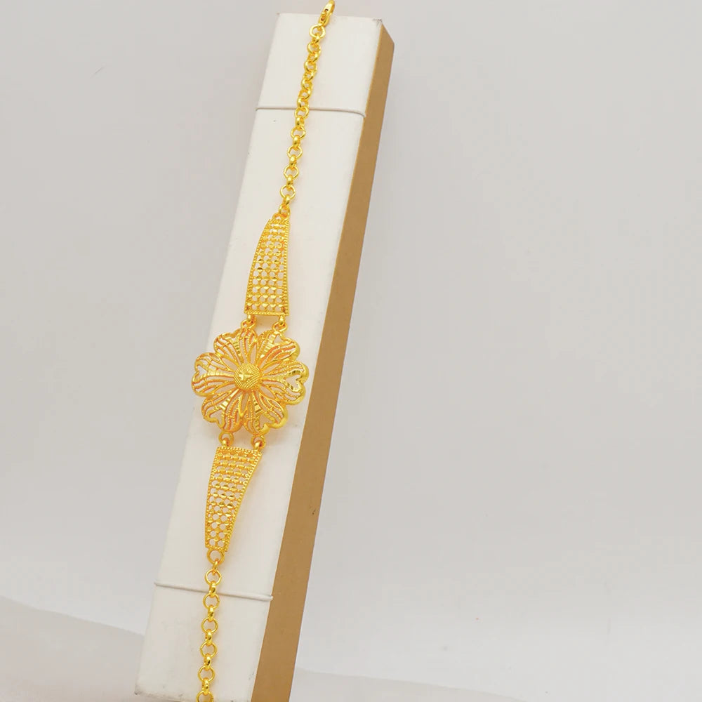 M&T Wear - Dubai Women's Jewelry Set, Gold Plated Necklace & Earrings for Weddings and Parties