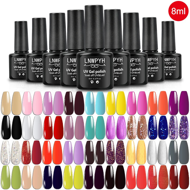 M&T Wear - 36 Color Gel Nail Polish Collection | Semi-Permanent Soak Off UV/LED Gel Varnish (8ml)