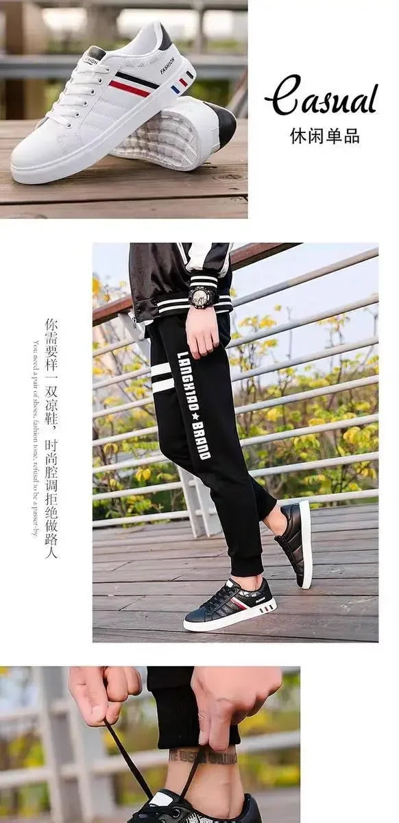 M&T Wear - Men Sneakers Casual Shoes Men Flats Zapatillas Hombre Lightweight Pu Leather Breathable Shoe Mens White Sports Tenis Shoes