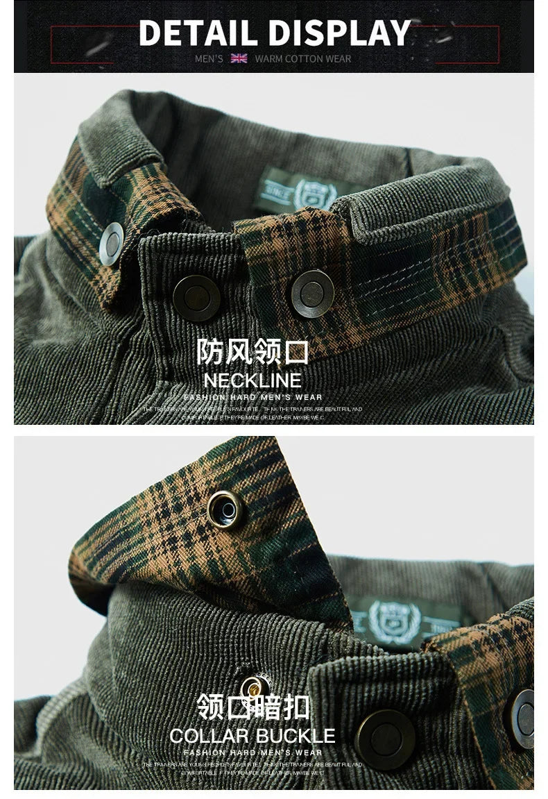 M&T Wear - Men's Windproof Plaid Fleece Shirt Jacket