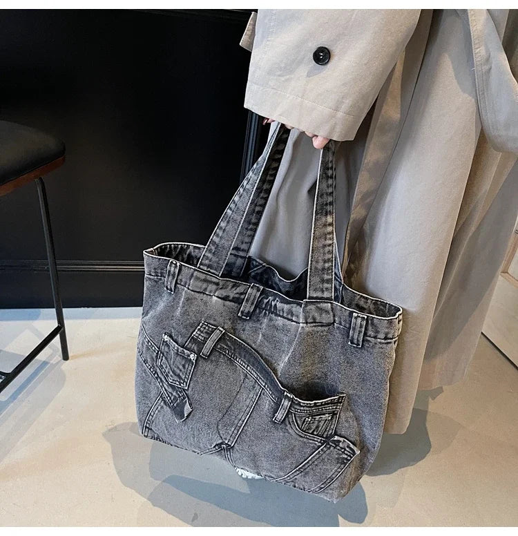 M&T Wear - 2025 Retro Denim Tote Bag for Women