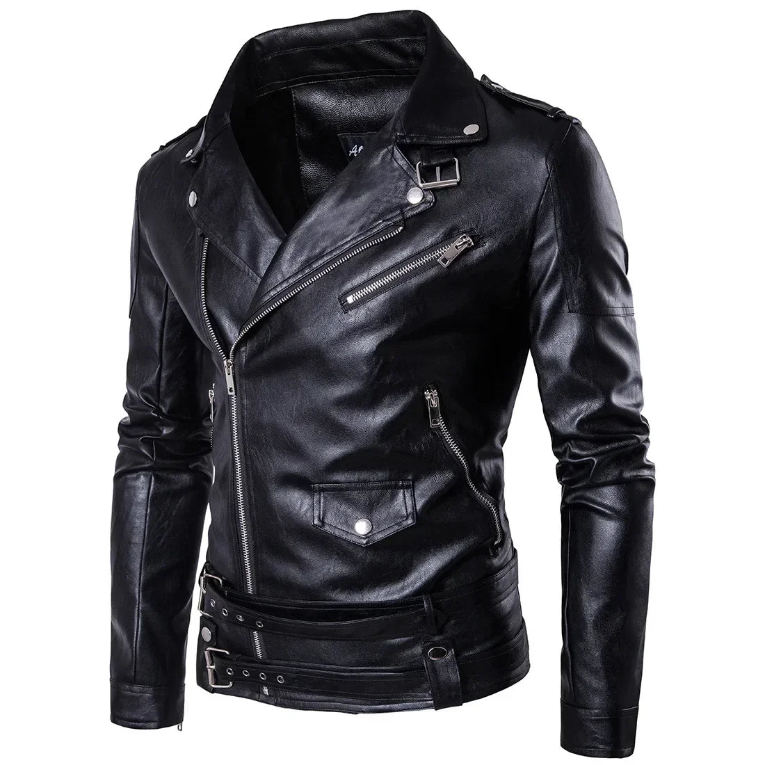 M&T Wear - Men Outdoor Sport Leather Jacket Motorcycle Cool Coat Jacket Men Lapel Leather Jackets Mens Fashion Clothing Real Leather Coat