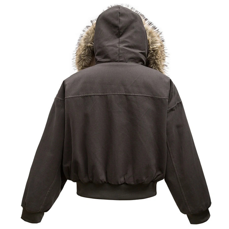 M&T Wear - Winter Jackets Fur Collar Parkas Coat Men Vintage Thicken Fleece Warm Jackets Streetwear Harajuku Hip Hop Padded Jackets Outwear