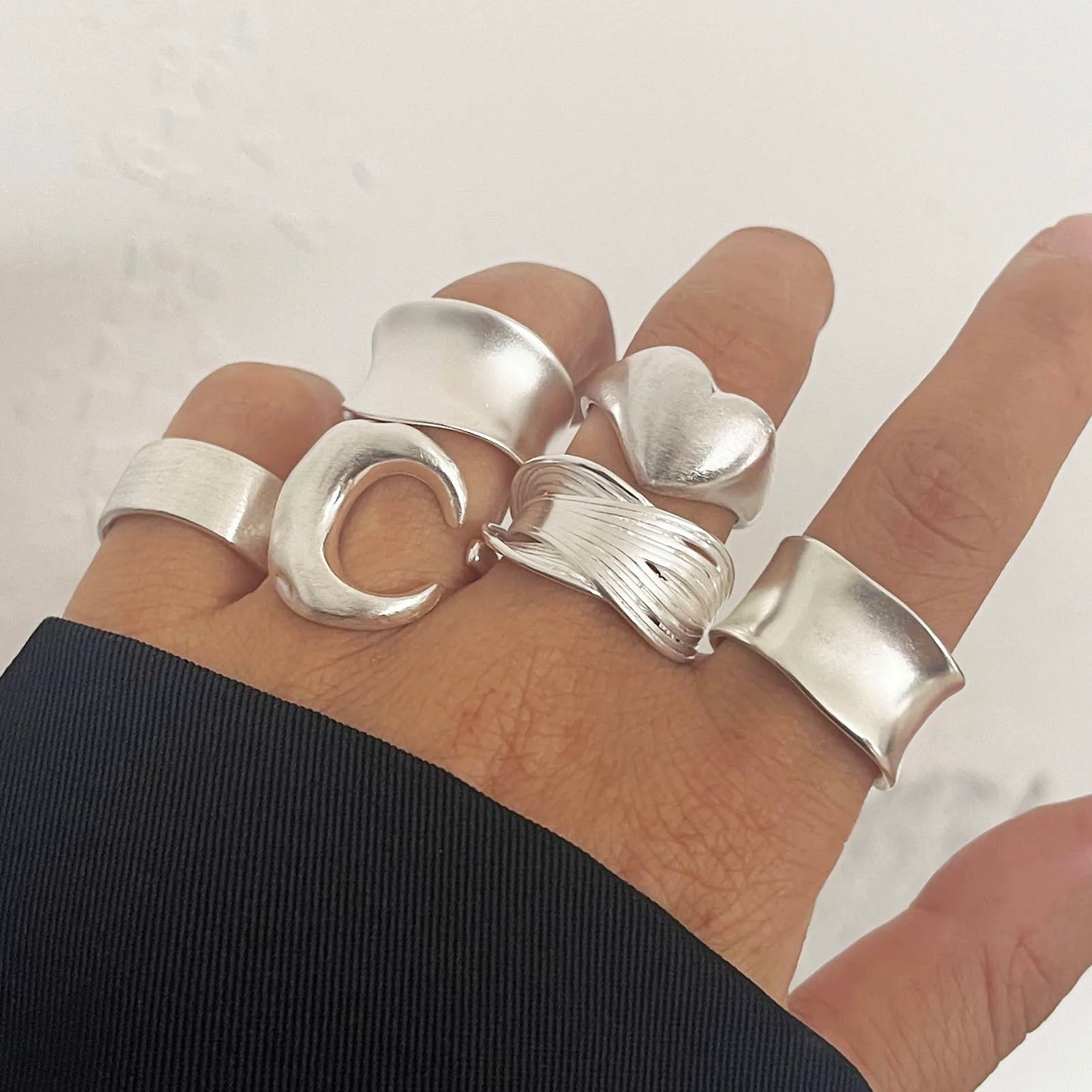 M&T Wear 925 Sterling Silver Moon Rings