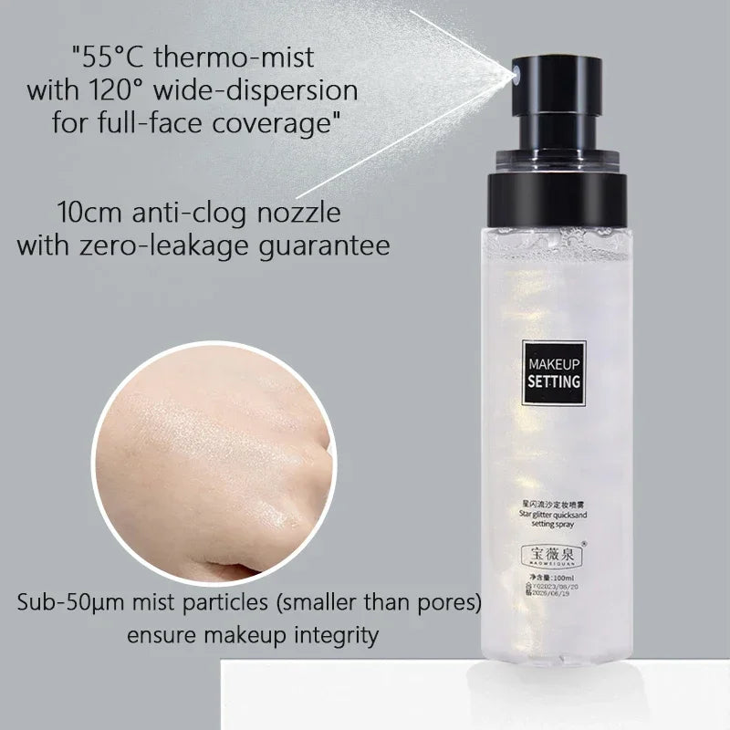 100ML Long-Lasting Makeup Fixing Spray Waterproof Sweatproof Oil Control Hydrating Setting Spray for a Fresh Makeup Finish