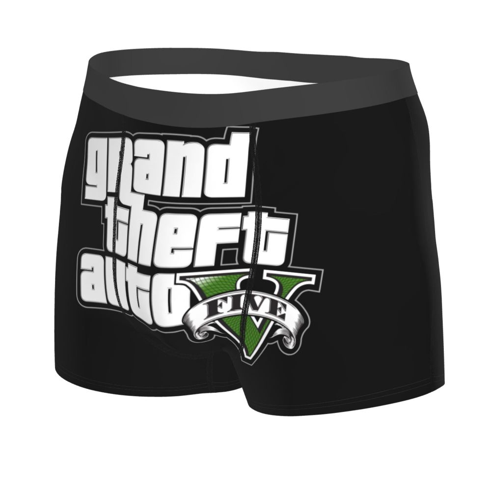 M&T Wear - Custom Grand Theft Auto Adventure Game Underwear Men Breathable GTA Boxer Briefs Shorts Panties Soft Underpants For Homme