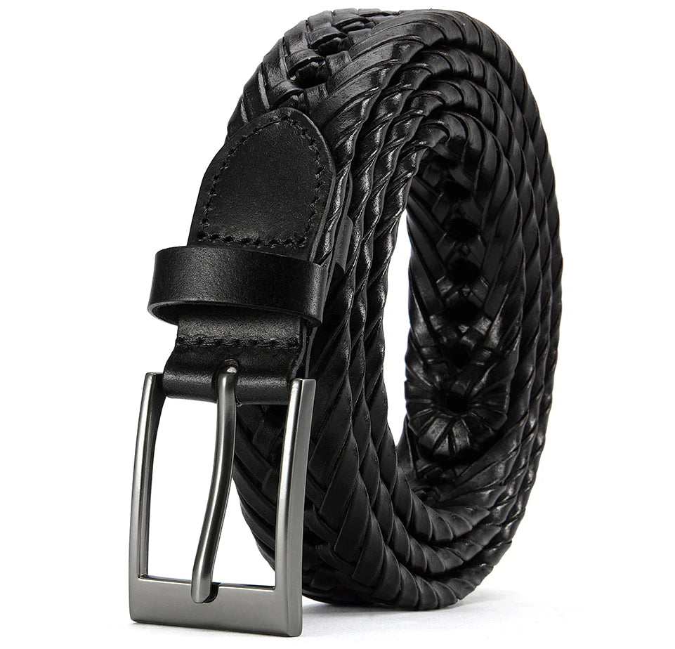 M&T Wear - Braided 100% Genuine Leather Pin/Automatic Belt