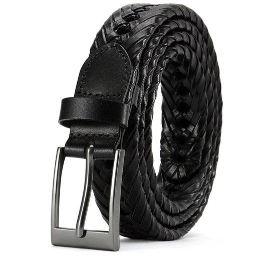M&T Wear - Braided 100% Genuine Leather Pin/Automatic Belt