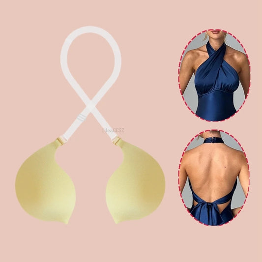 M&T Wear - Strapless Bra for Women Seamless Invisible Push Up Bras Backless Wedding Brassiere Self Adhesive Sexy Lingerie A To C Cup