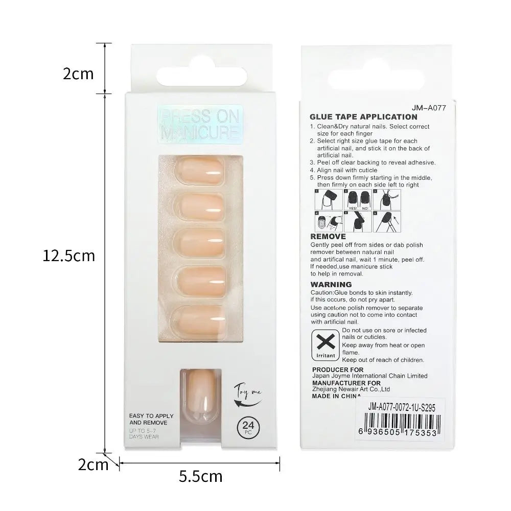 M&T Wear – 24PCS Coffin & Square Press-On Nails with Glue Stick