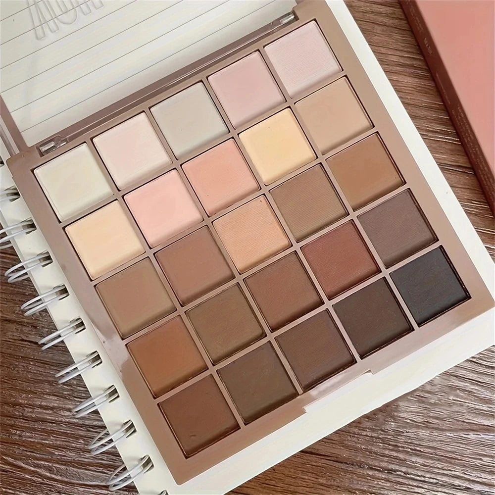 M&T Wear – 25-Color Neutral Eyeshadow Palette (Coffee & Chocolate Tones)