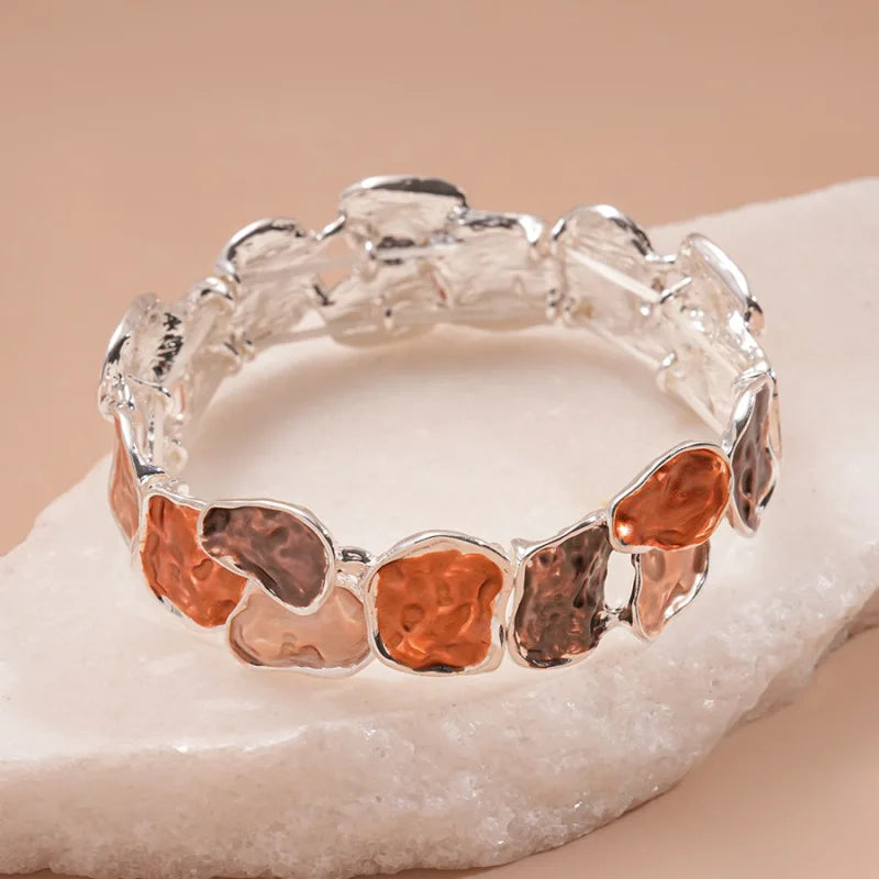 M&T Wear - Irregular Geometric Colorful Dripping Oil Bangle